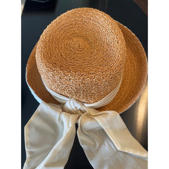 Vintage Yves Saint Laurent Straw Summer Ladies Hat main image 3